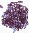 100 3x11mm Amethyst Lustre Dagger Beads